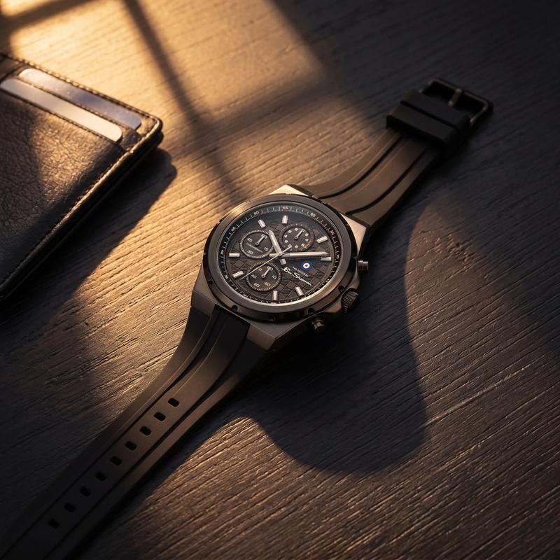 Ben Sherman Men's Black Chronograph Watch with Black Silicone Strap
