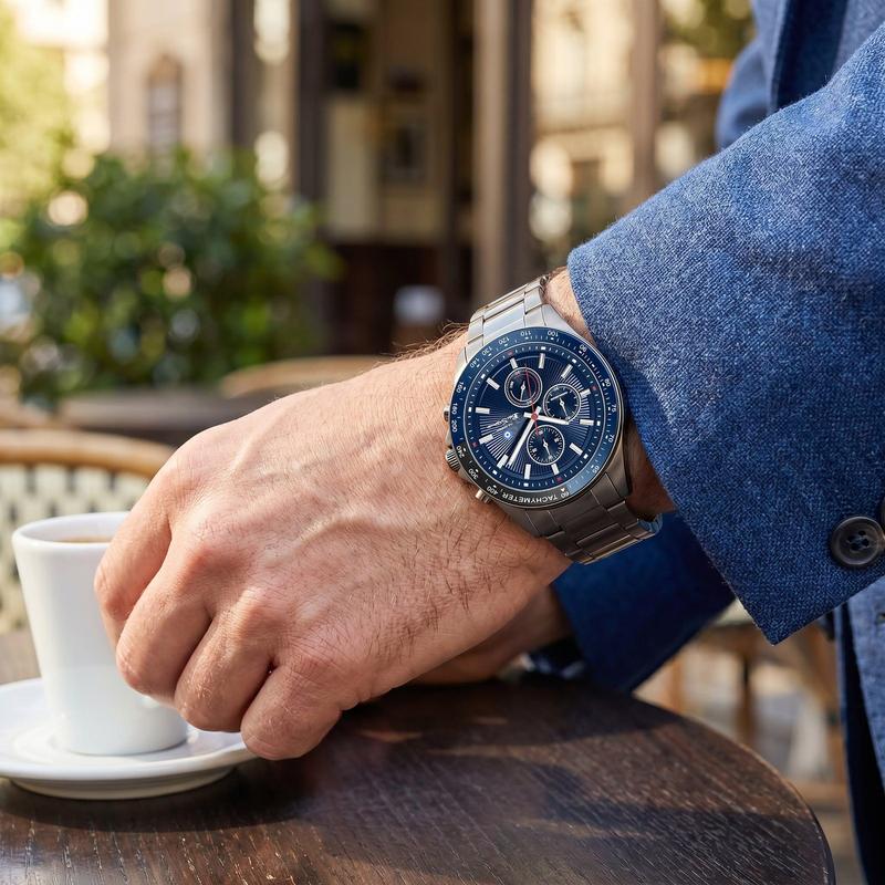 Ben Sherman Men’s Black Chronograph Watch with Navy Dial