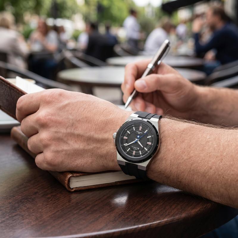 Ben Sherman Men's Black Silicone Strap Black Dial Watch