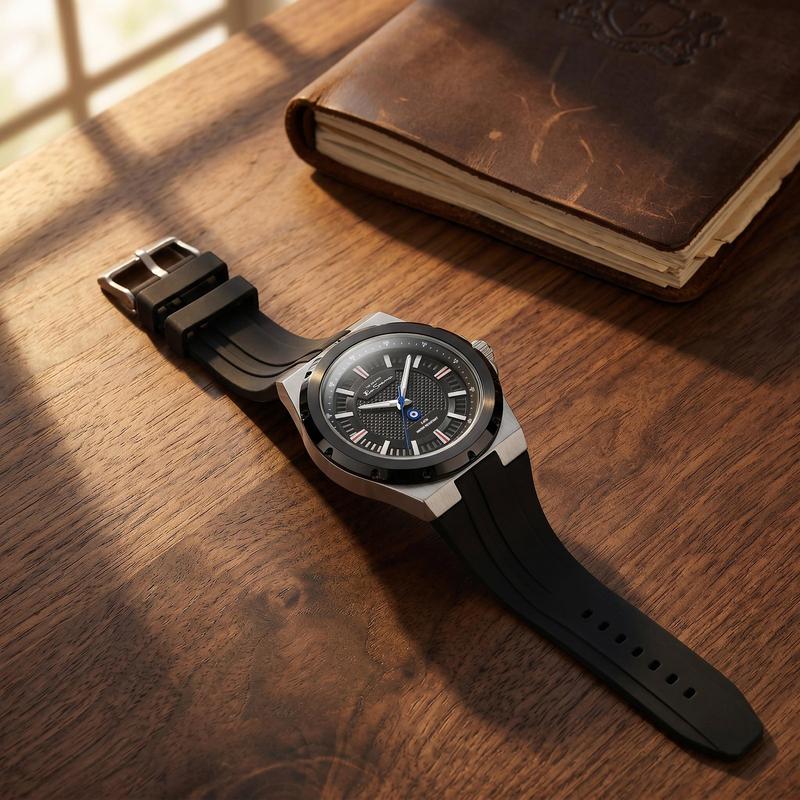 Ben Sherman Men's Black Silicone Strap Black Dial Watch