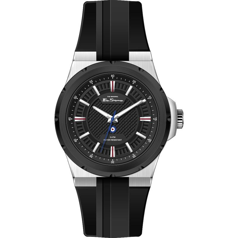 Ben Sherman Men's Black Silicone Strap Black Dial Watch