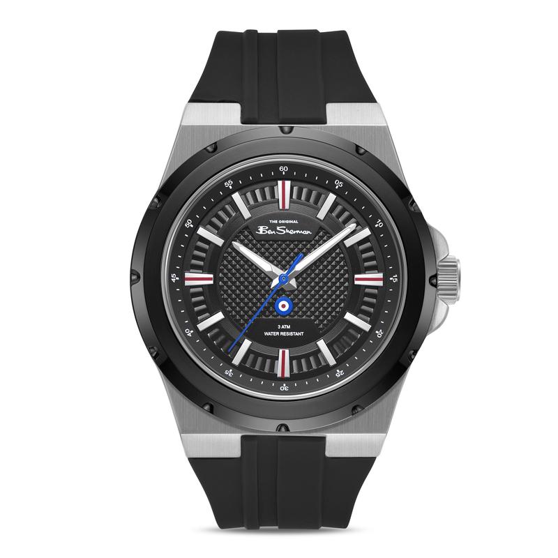 Ben Sherman Men's Black Silicone Strap Black Dial Watch