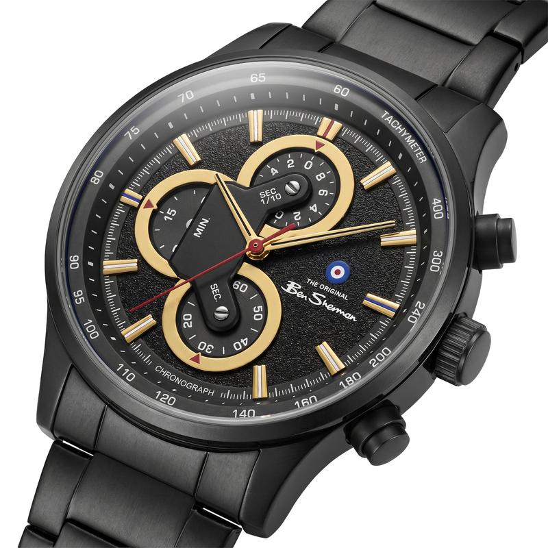 Ben Sherman Men’s Black-Tone Chronograph Watch with Black Dial
