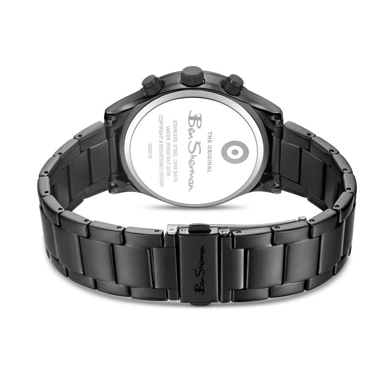 Ben Sherman Men’s Black-Tone Chronograph Watch with Black Dial