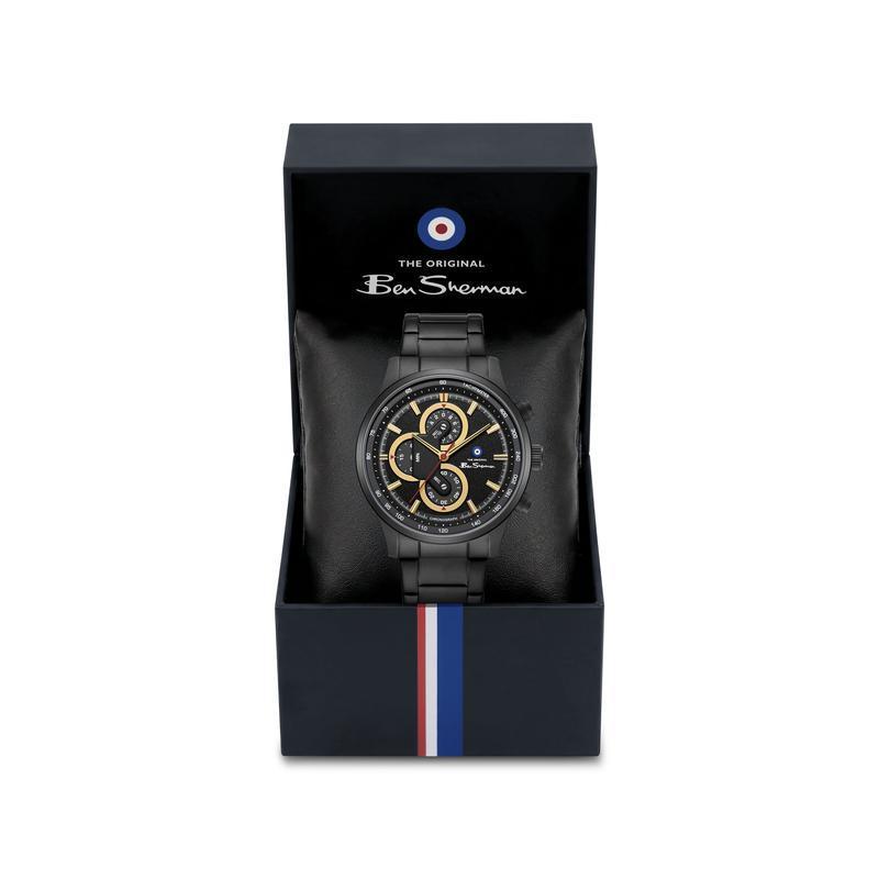 Ben Sherman Men’s Black-Tone Chronograph Watch with Black Dial