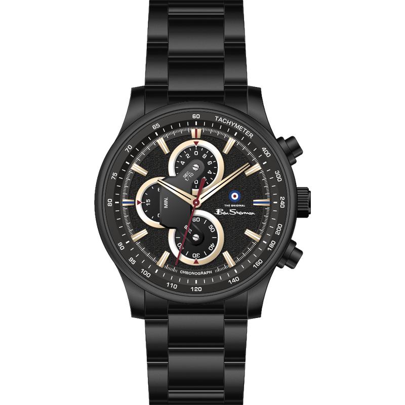 Ben Sherman Men’s Black-Tone Chronograph Watch with Black Dial