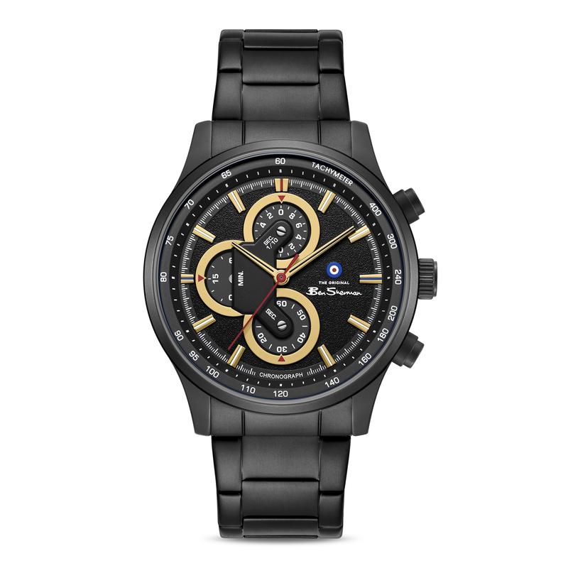 Ben Sherman Men’s Black-Tone Chronograph Watch with Black Dial