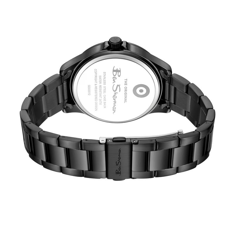 Ben Sherman Men’s Black-Tone Watch with Textured Black Dial