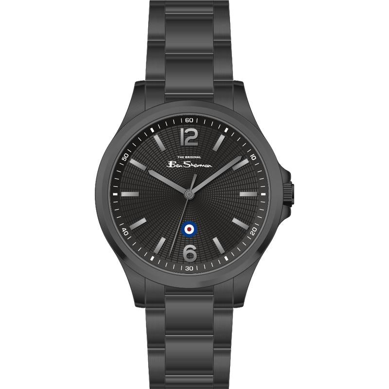 Ben Sherman Men’s Black-Tone Watch with Textured Black Dial
