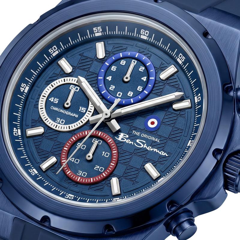 Ben Sherman Men's Blue Chronograph Watch with Blue Silicone Strap