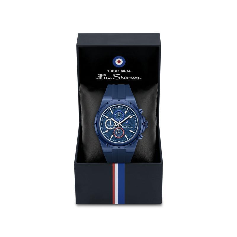 Ben Sherman Men's Blue Chronograph Watch with Blue Silicone Strap