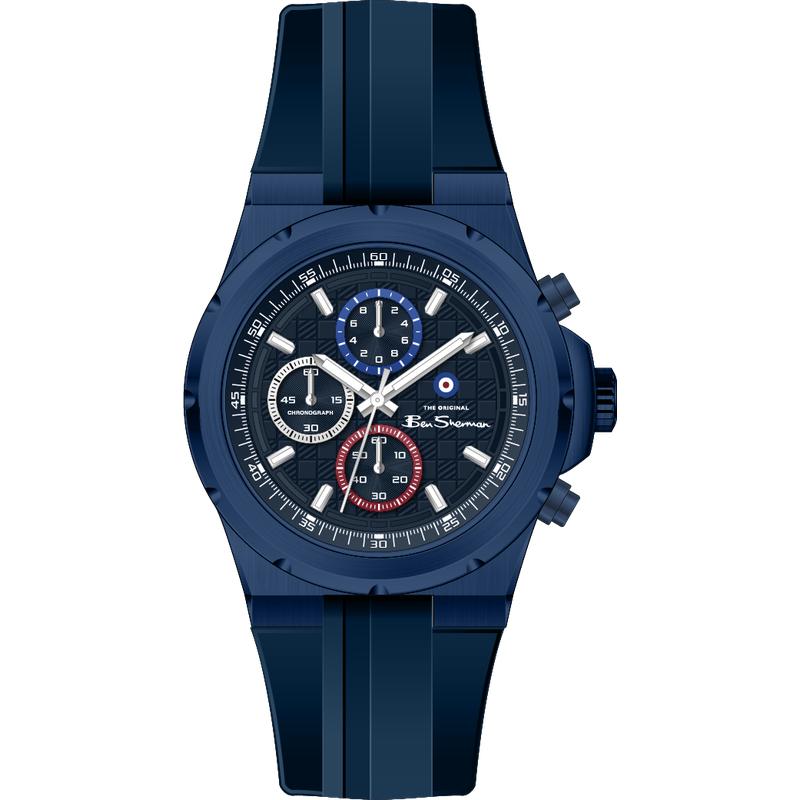 Ben Sherman Men's Blue Chronograph Watch with Blue Silicone Strap