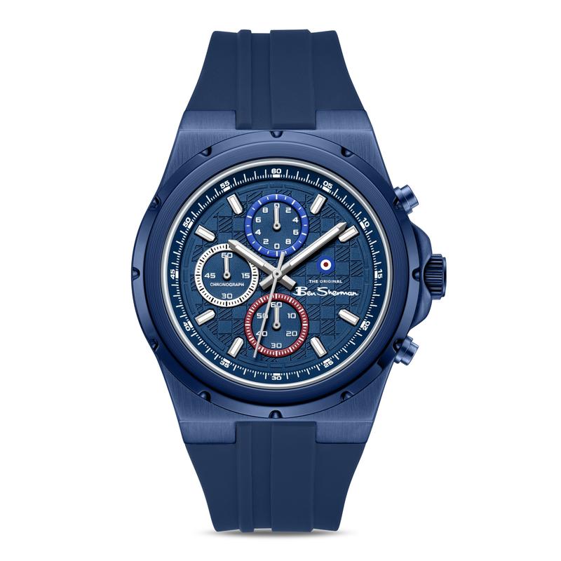 Ben Sherman Men's Blue Chronograph Watch with Blue Silicone Strap