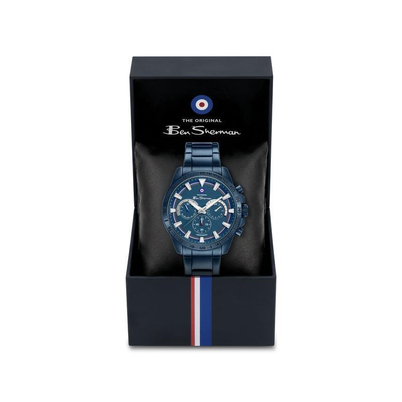 Ben Sherman Men's Blue Chronograph Watch with Blue Stainless Steel Bracelet