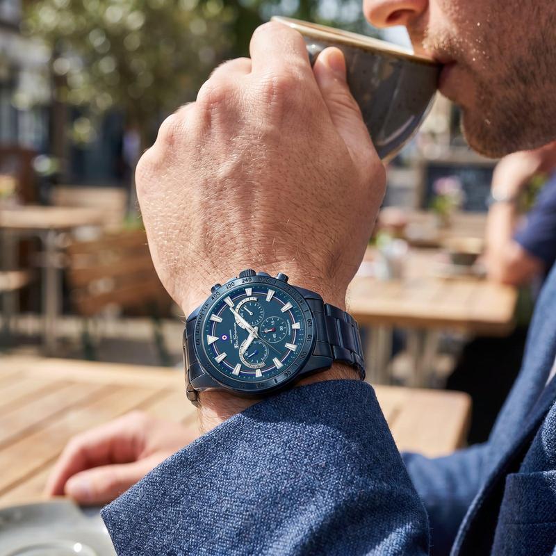 Ben Sherman Men's Blue Chronograph Watch with Blue Stainless Steel Bracelet