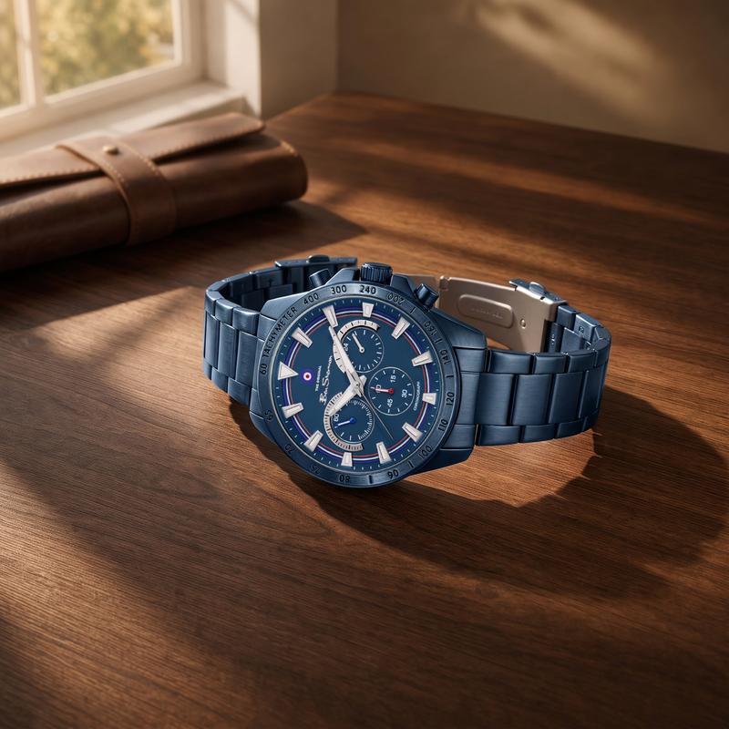Ben Sherman Men's Blue Chronograph Watch with Blue Stainless Steel Bracelet