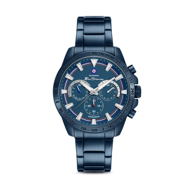 Ben Sherman Men's Blue Chronograph Watch with Blue Stainless Steel Bracelet