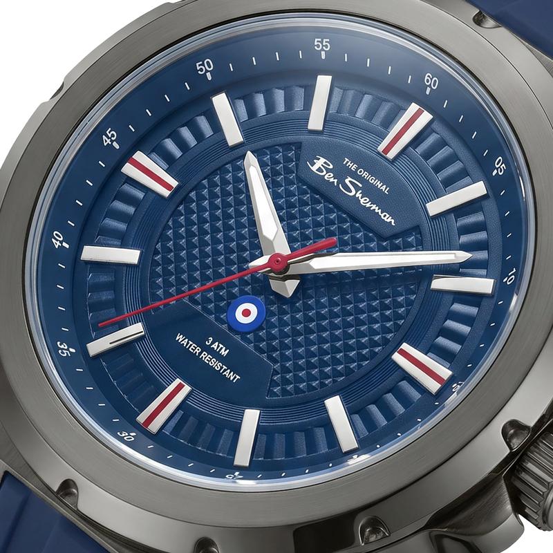 Ben Sherman Men's Blue Silicone Strap Blue Dial Watch