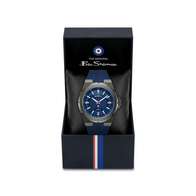Ben Sherman Men's Blue Silicone Strap Blue Dial Watch