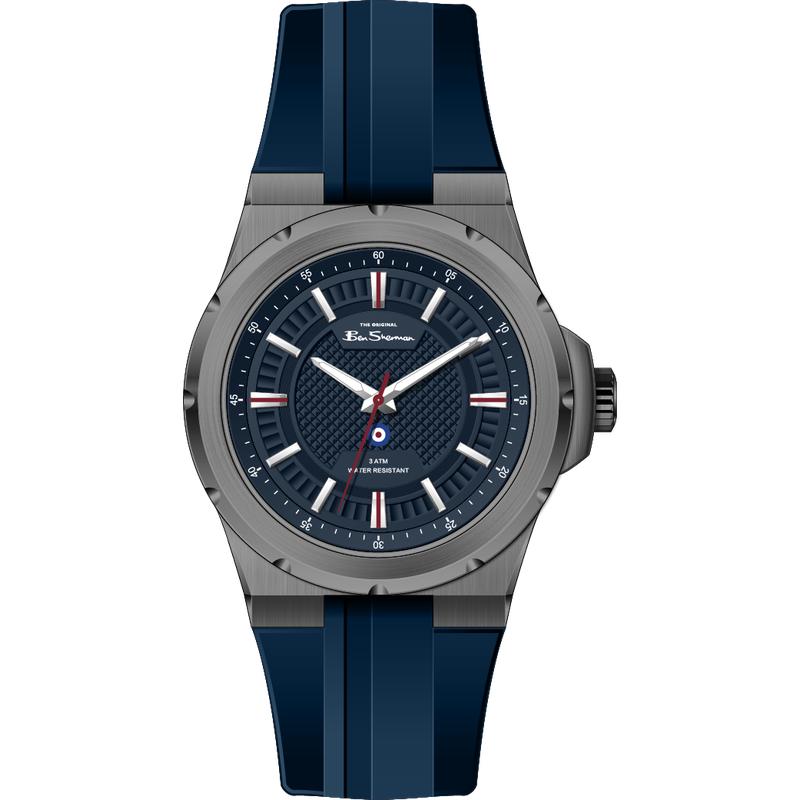 Ben Sherman Men's Blue Silicone Strap Blue Dial Watch