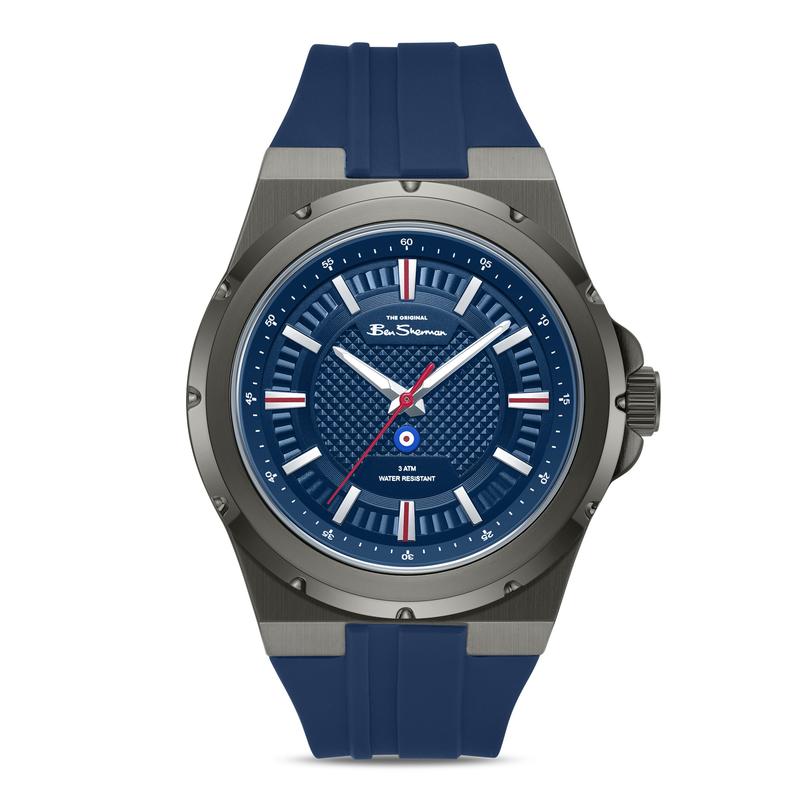 Ben Sherman Men's Blue Silicone Strap Blue Dial Watch