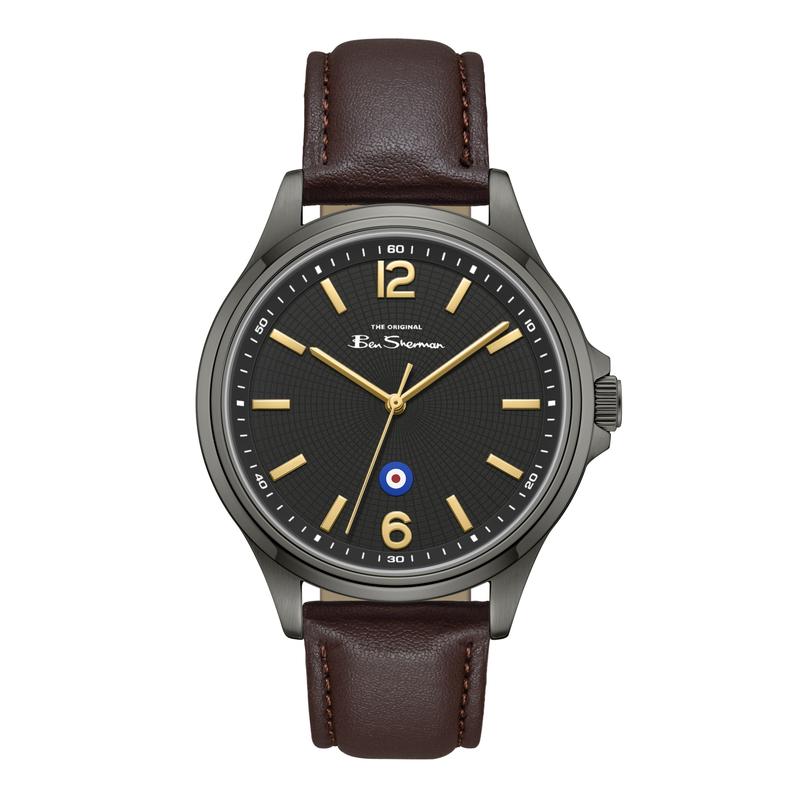 Ben Sherman Men's Brown Leather Strap Black Dial Watch