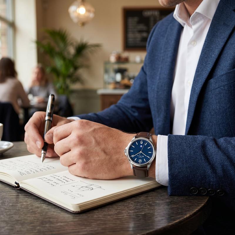 Ben Sherman Men's Brown Leather Strap Blue Dial Watch