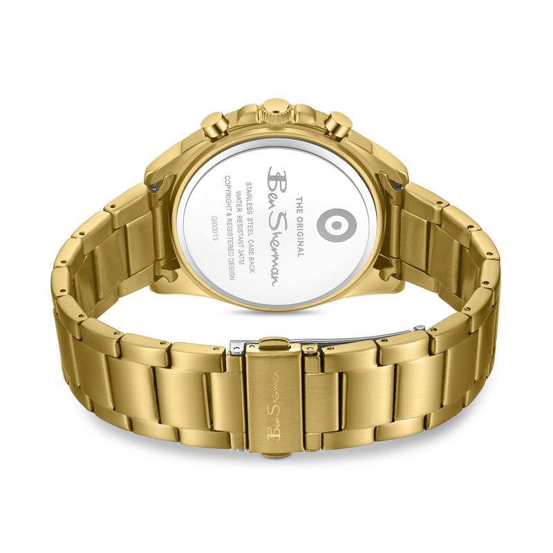 Ben Sherman Men’s Gold-Tone Chronograph Watch with Black Dial