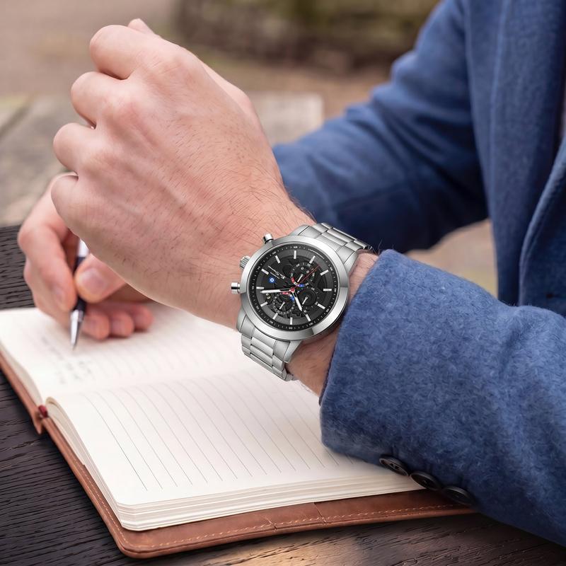 Ben Sherman Men's Silver Skeleton Chronograph Watch with Stainless Steel Bracelet