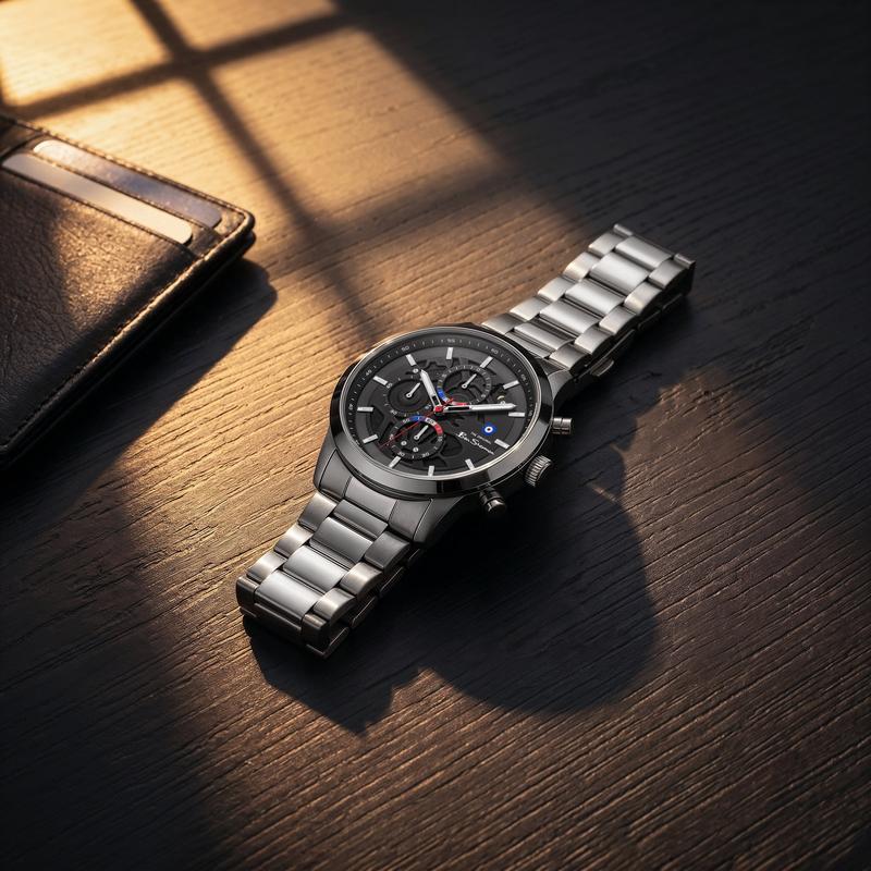 Ben Sherman Men's Silver Skeleton Chronograph Watch with Stainless Steel Bracelet