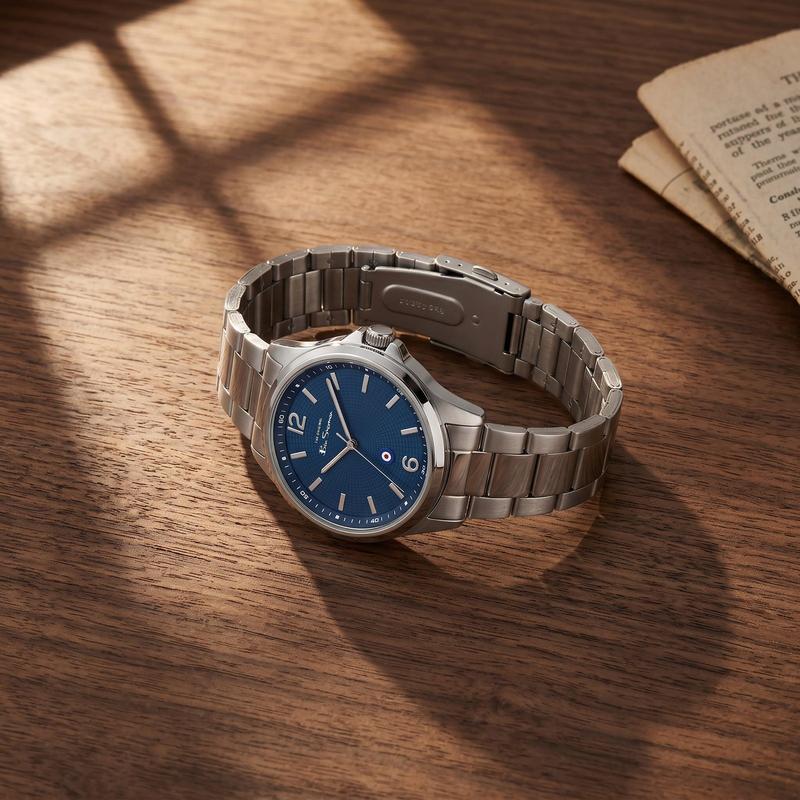 Ben Sherman Men’s Silver-Tone Watch with Textured Navy Dial