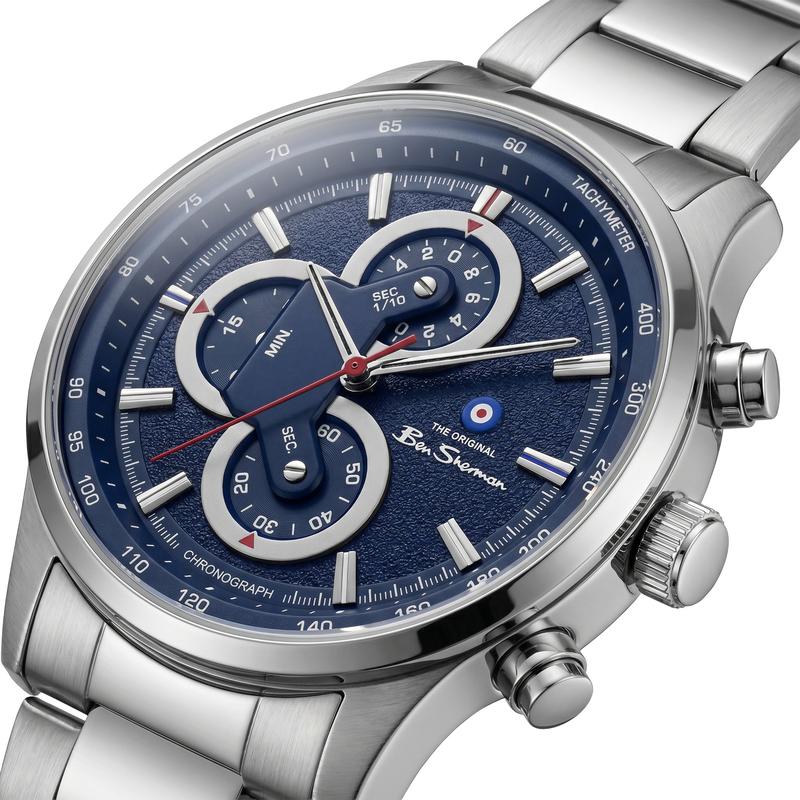 Ben Sherman Men's Stainless Steel Blue Chronograph Watch