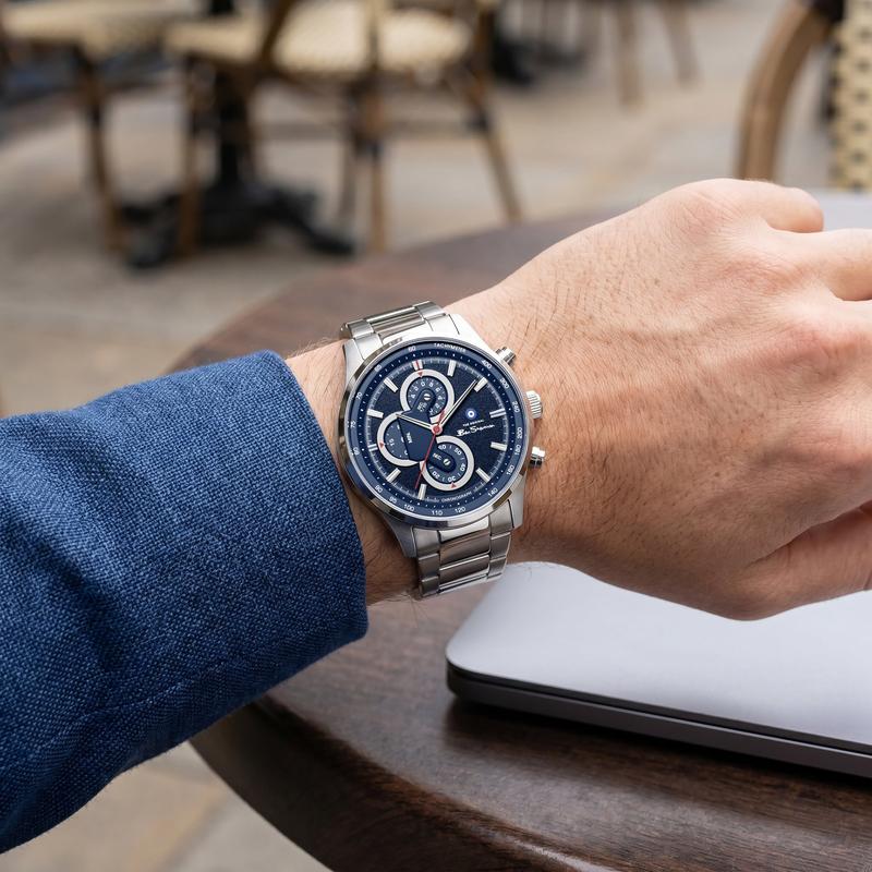 Ben Sherman Men's Stainless Steel Blue Chronograph Watch