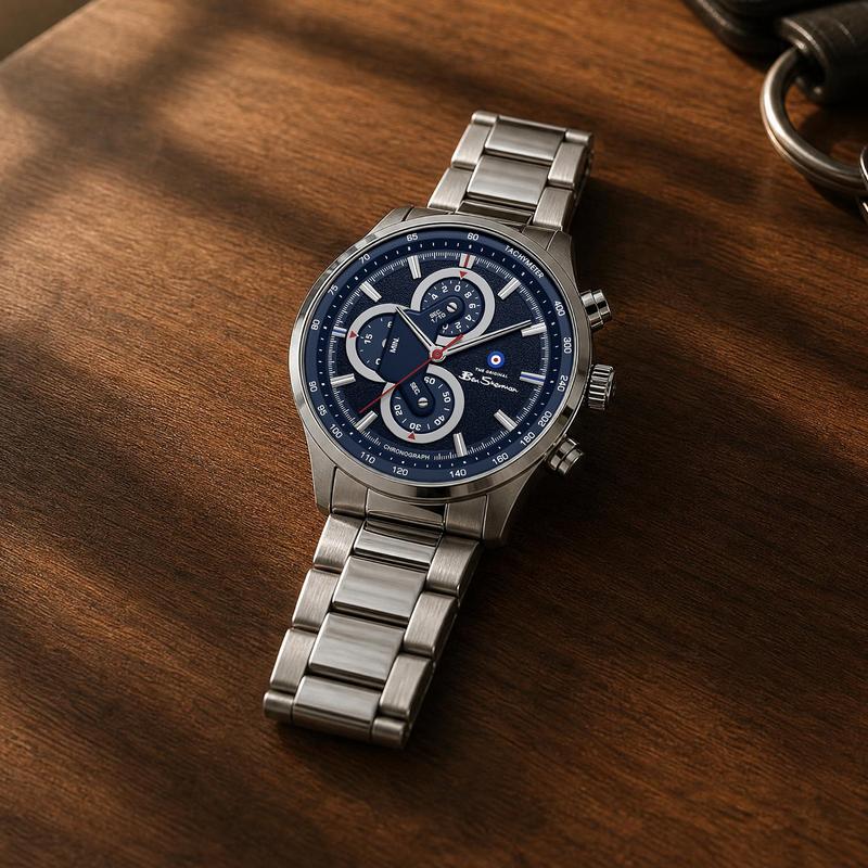 Ben Sherman Men's Stainless Steel Blue Chronograph Watch