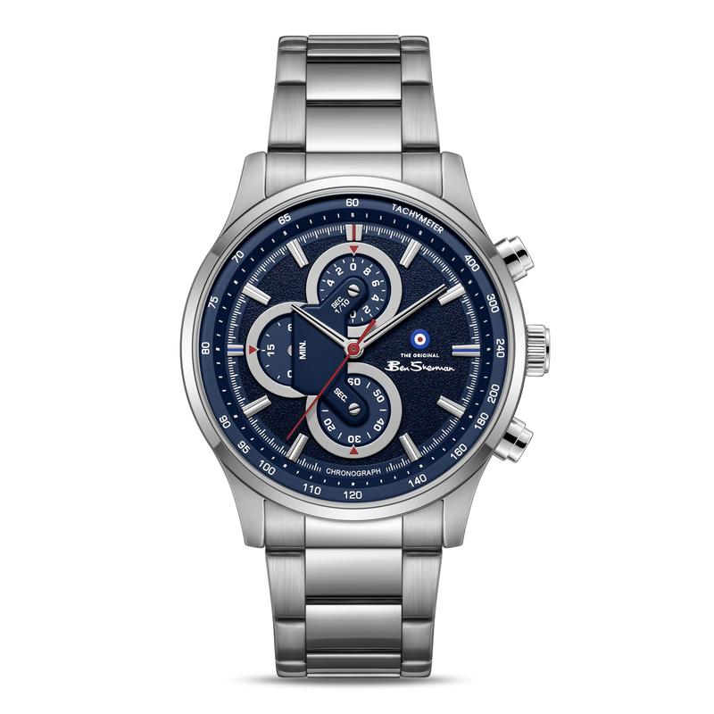 Ben Sherman Men's Stainless Steel Blue Chronograph Watch