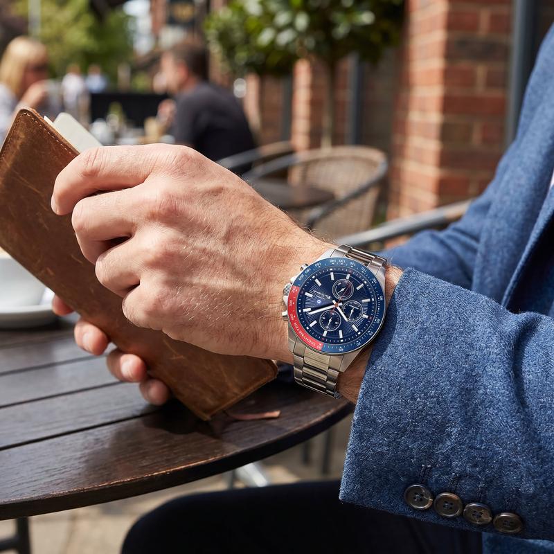 Ben Sherman Men's Stainless Steel Chronograph Watch with Blue Dial