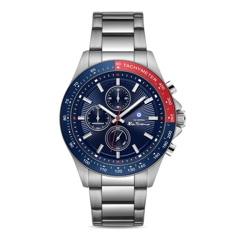 Ben Sherman Men's Stainless Steel Chronograph Watch with Blue Dial