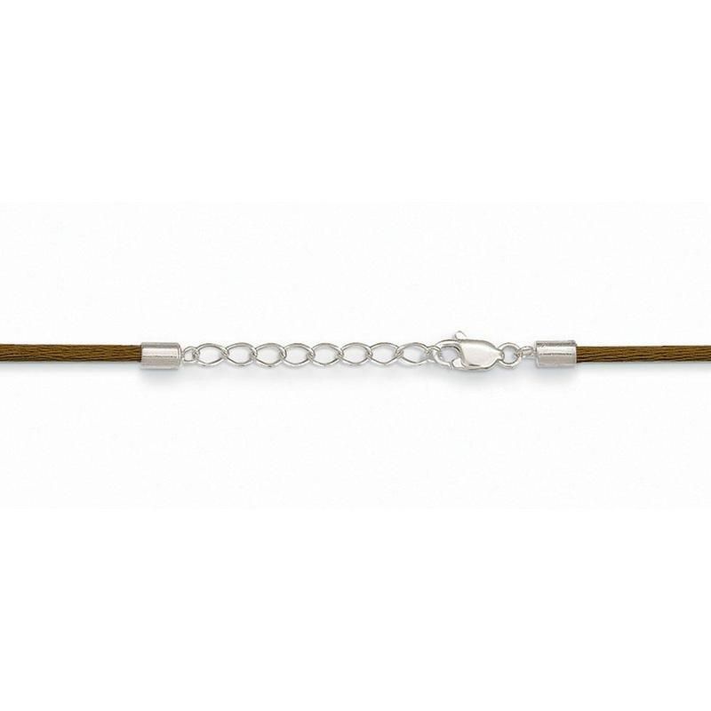 Brown Silk Cord Adjustable Necklace