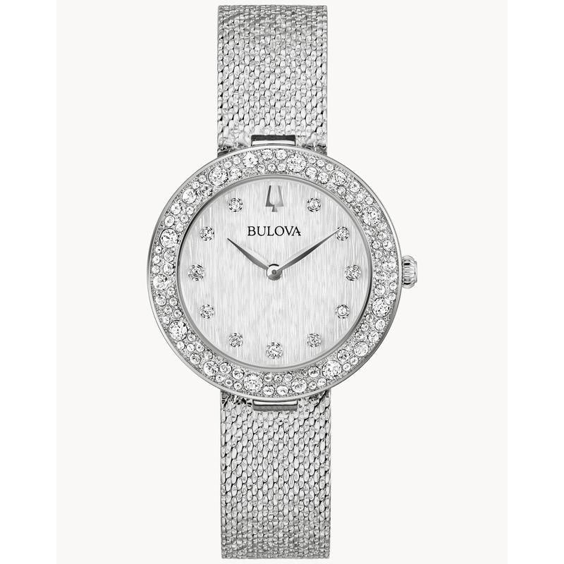 Bulova Dazzling Silver-Tone Crystal Women's Watch