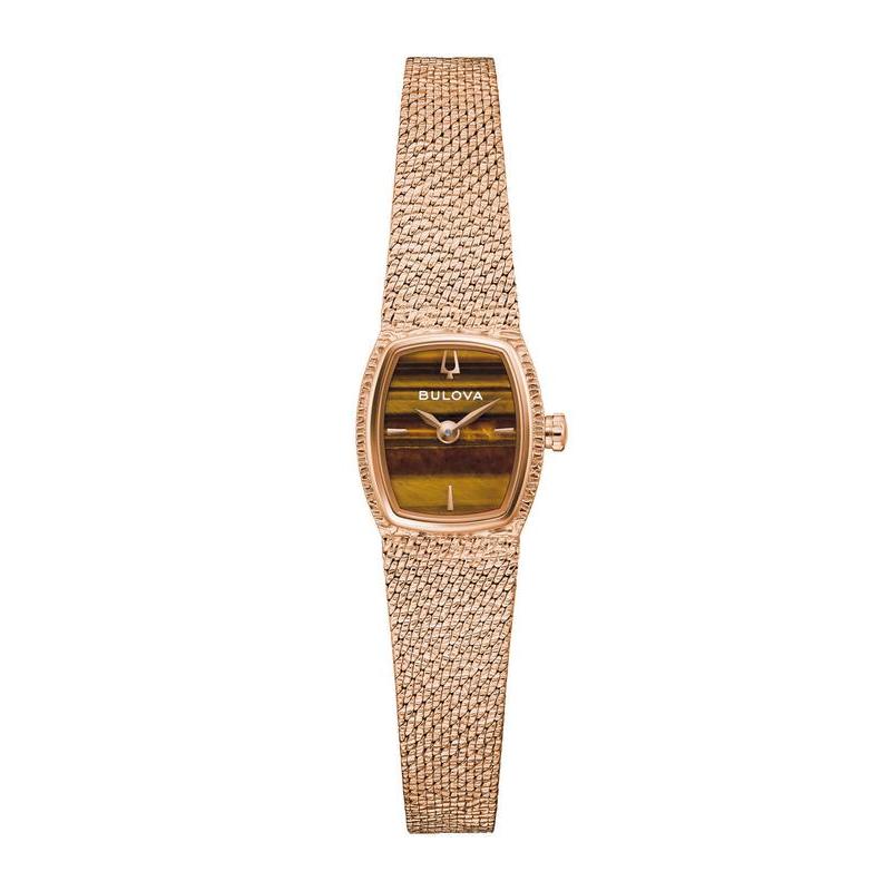 Bulova Goddess of Time Tigers Eye Rose Gold Women's Watch