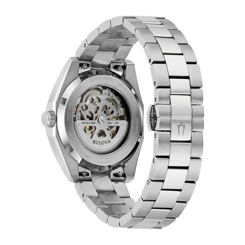 Bulova Surveyor Automatic Men's Blue Sunburst Stainless Steel Watch