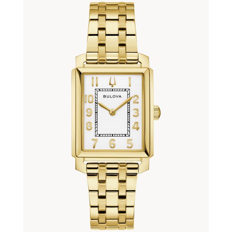 Bulova Sutton Women's Gold-Tone Stainless Steel Rectangular Watch