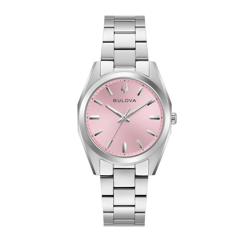 Bulova Women's Pink Dial Surveyor Stainless Steel Watch