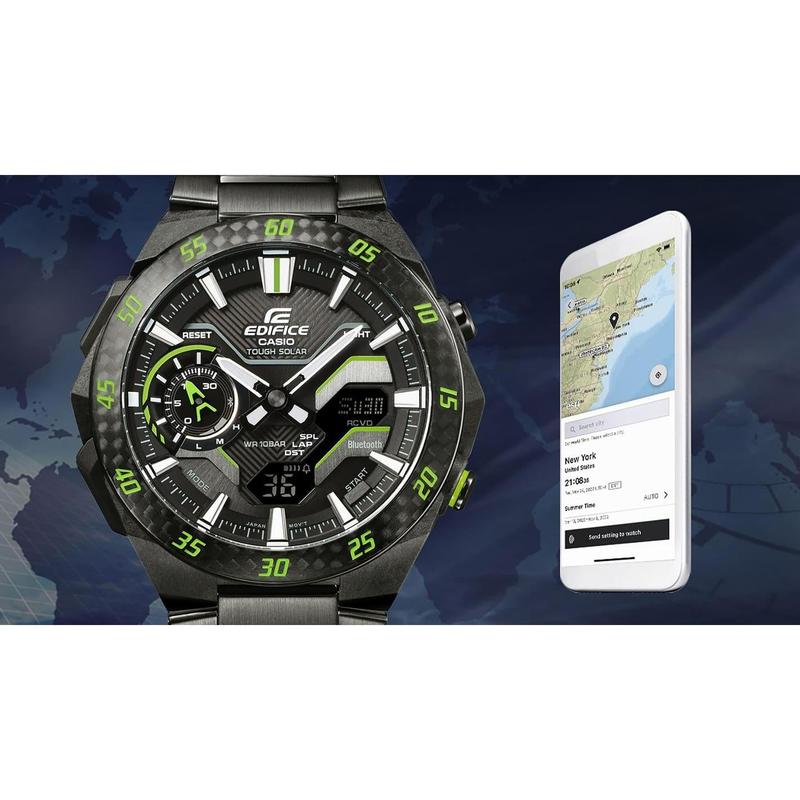 CASIO EDIFICE WINDFLOW MENS 100M BLUETOOTH SOLAR - ECB-2200RC-1A3DF