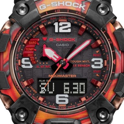 CASIO G-SHOCK 40TH ANNIVERSARY FLARE RED MUDMASTER MASTER OF G-LAND MUDMASTER MENS 200M - GWG-2040FR-1ADR