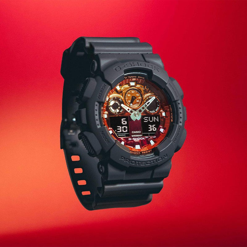 CASIO G-SHOCK ANALOG-DIGITAL - GA-100FL-8ADR