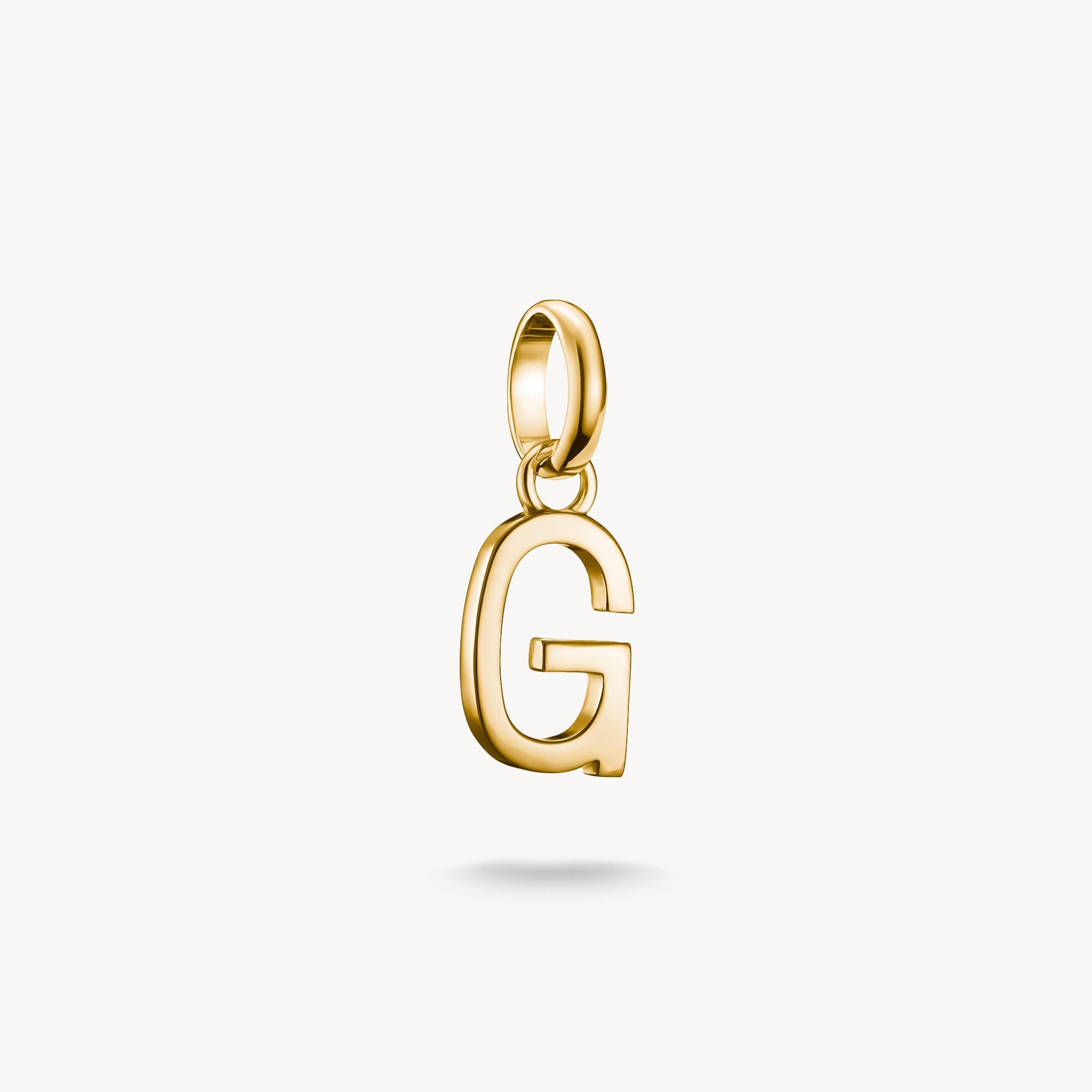 Elegant Gold Plated Sterling Silver 'G' Initial Charm Pendant for Connect Bracelets