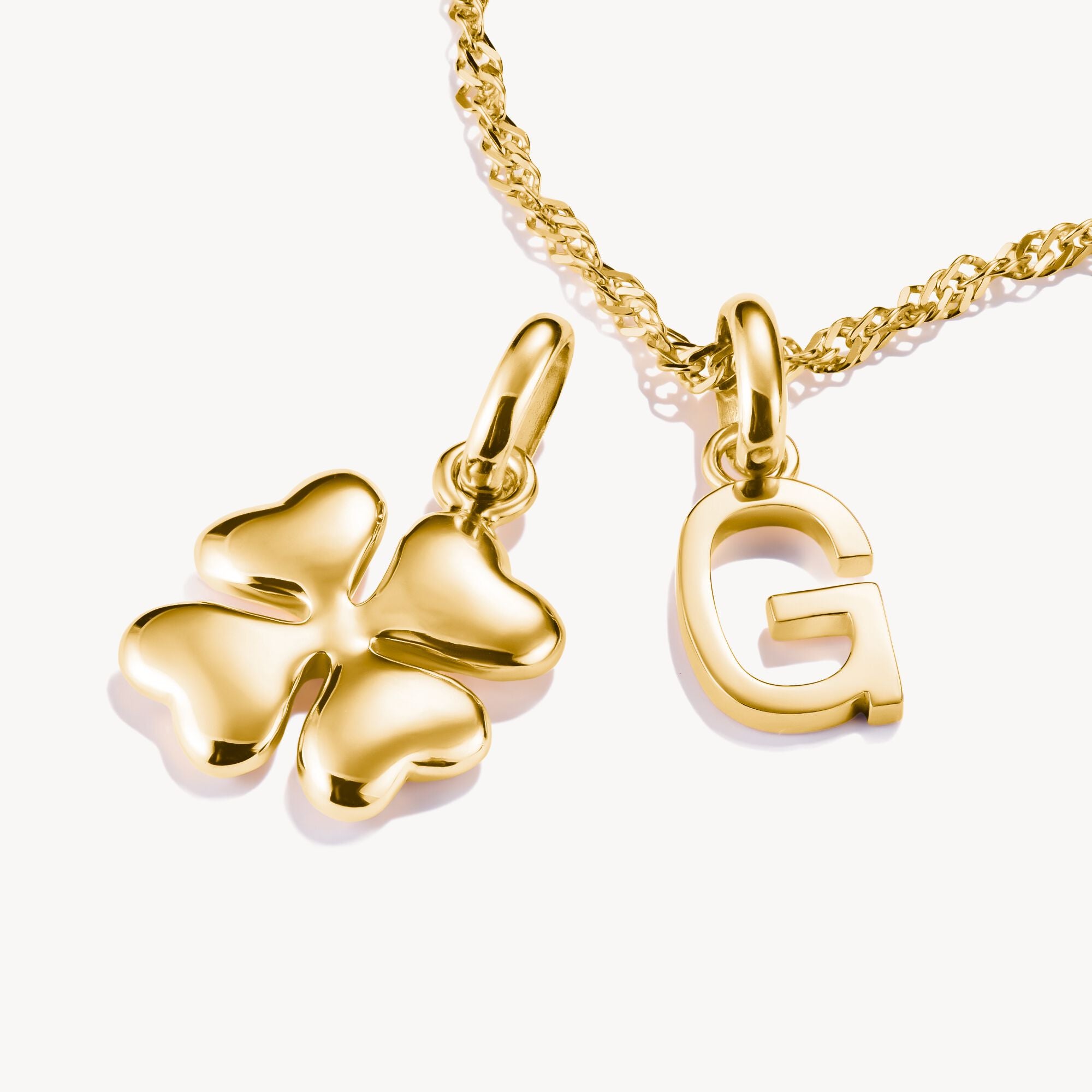 Elegant Gold Plated Sterling Silver 'G' Initial Charm Pendant for Connect Bracelets