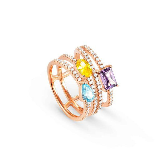 COLOUR WAVE RING, COLOURED STONES