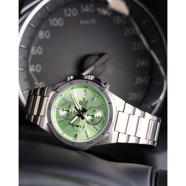 Casio Edifice Green Dial Chronograph Watch EFV-640D-3AVUDF